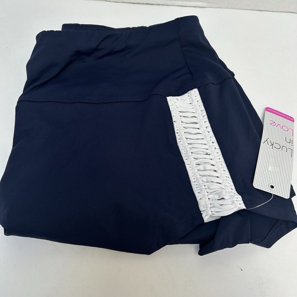 Lucky In Love NWT Navy White Accents‎  Tennis Pickleball Skort Skirt Size XL/16
